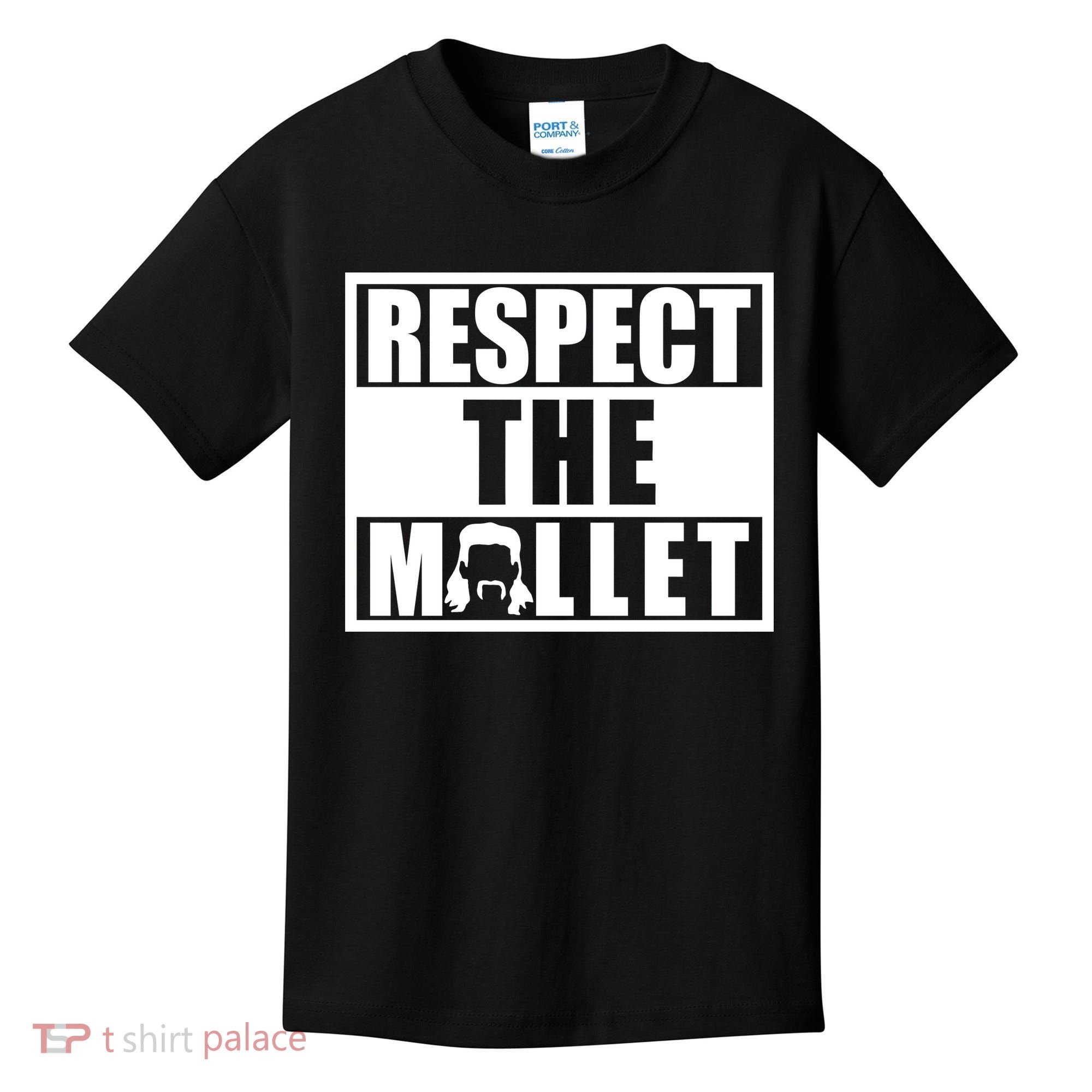 Respect The Mullet Hair Game Box Graphic Kids T-Shirt