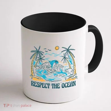 Respect The Ocean Coffee Mug back