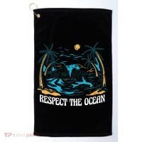 Respect The Ocean Golf Towel thumb 0