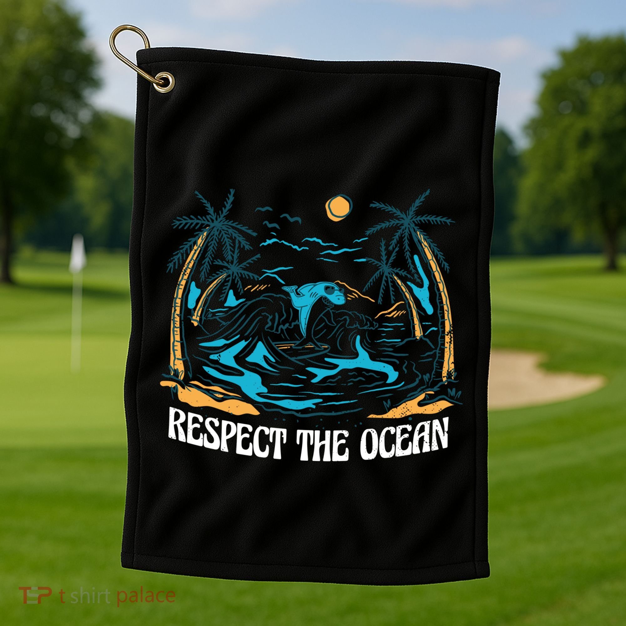 Respect The Ocean Golf Towel