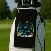 Respect The Ocean Golf Towel thumb 2