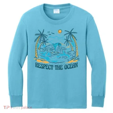 Respect The Ocean Kids Long Sleeve Shirt