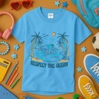 Respect The Ocean Kids T-Shirt thumb 3
