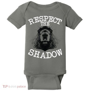 Respect The Shadow Groundhog Baby Bodysuit