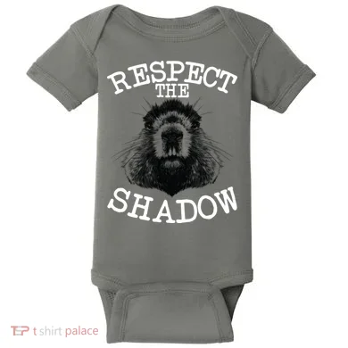 Respect The Shadow Groundhog Baby Bodysuit