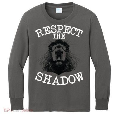 Respect The Shadow Groundhog Kids Long Sleeve Shirt