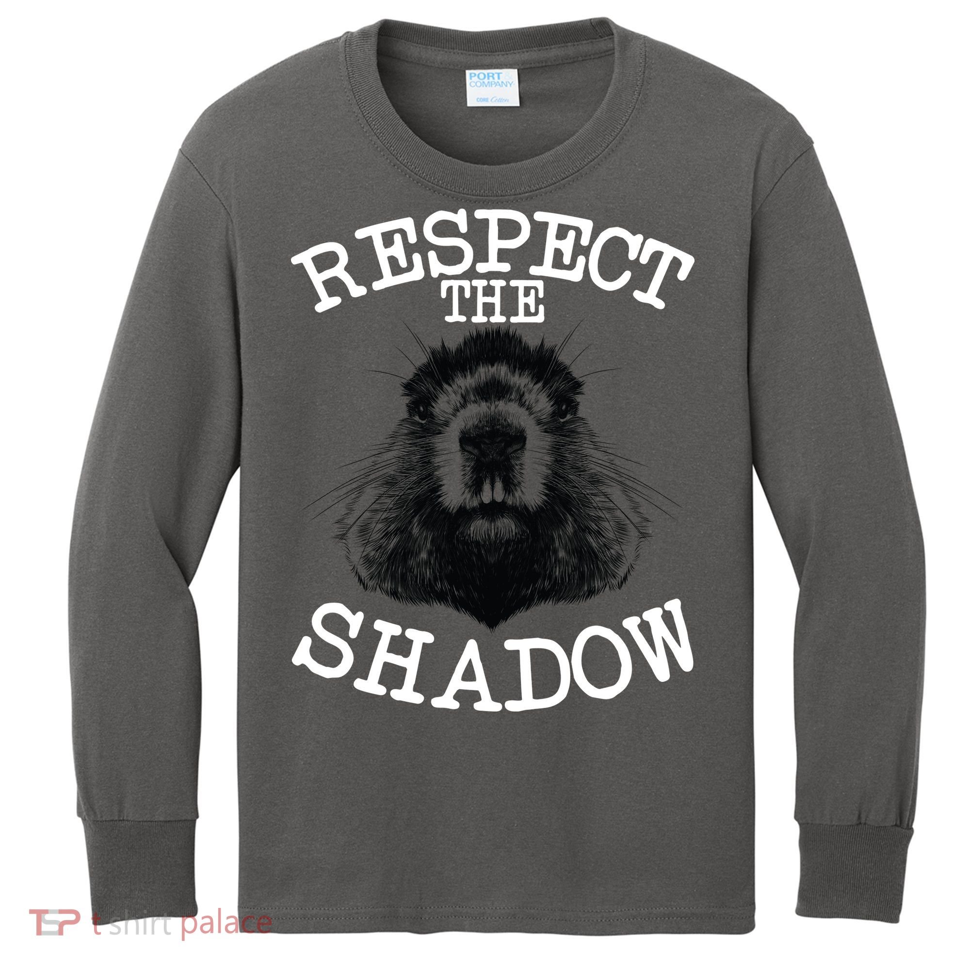 Respect The Shadow Groundhog Kids Long Sleeve Shirt