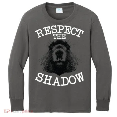 Respect The Shadow Groundhog Kids Long Sleeve Shirt