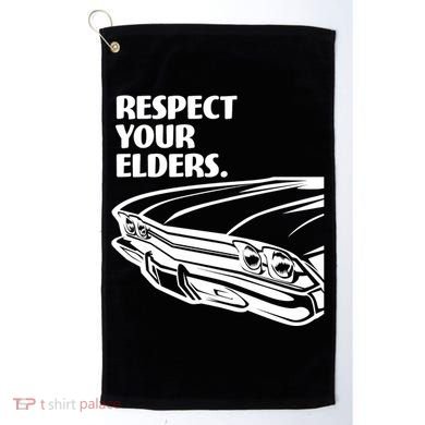 Respect Your Elders Vintage Classic Cars Golf Towel