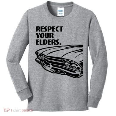 Respect Your Elders Vintage Classic Cars Kids Long Sleeve Shirt