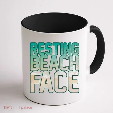 Resting Beach Face Coffee Mug back