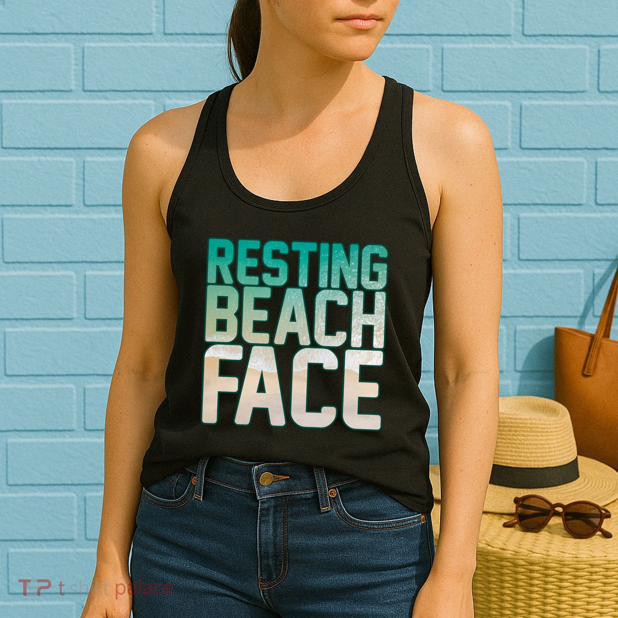 Resting Beach Face Women's Tank Top
