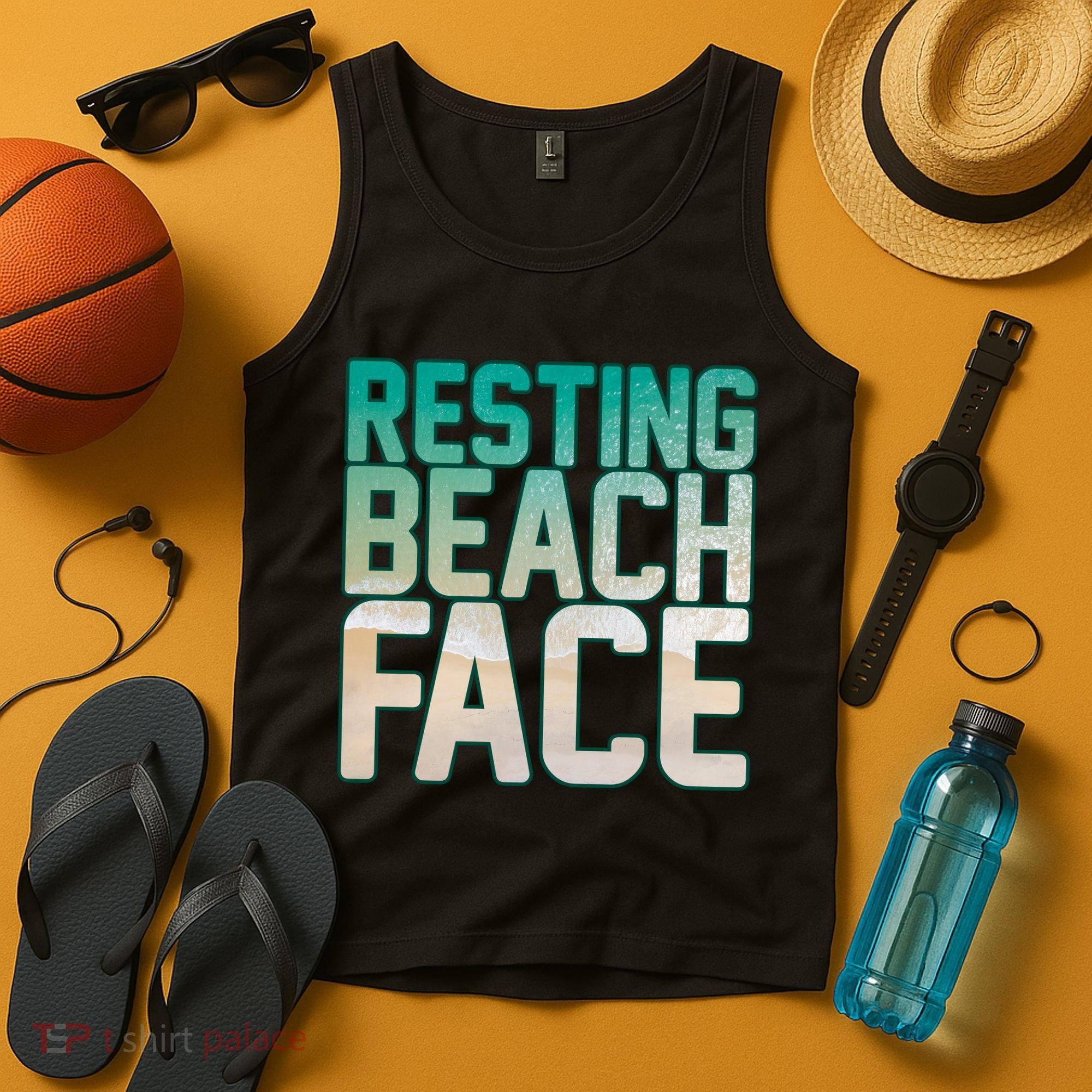 Resting Beach Face Tank Top