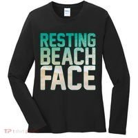 Resting Beach Face Women's Long Sleeve Shirt thumb 0