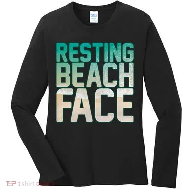 Resting Beach Face Women's Long Sleeve Shirt