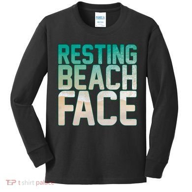 Resting Beach Face Kids Long Sleeve Shirt