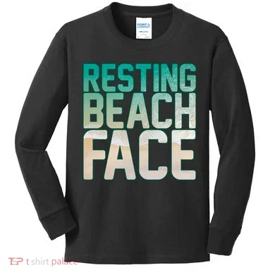 Resting Beach Face Kids Long Sleeve Shirt