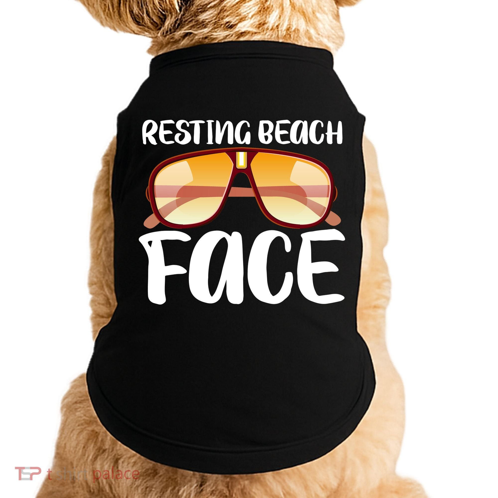 Resting Beach Face Summer Shades Doggie Tank