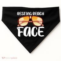 Resting Beach Face Summer Shades USA-Made Doggie Bandana thumb 0