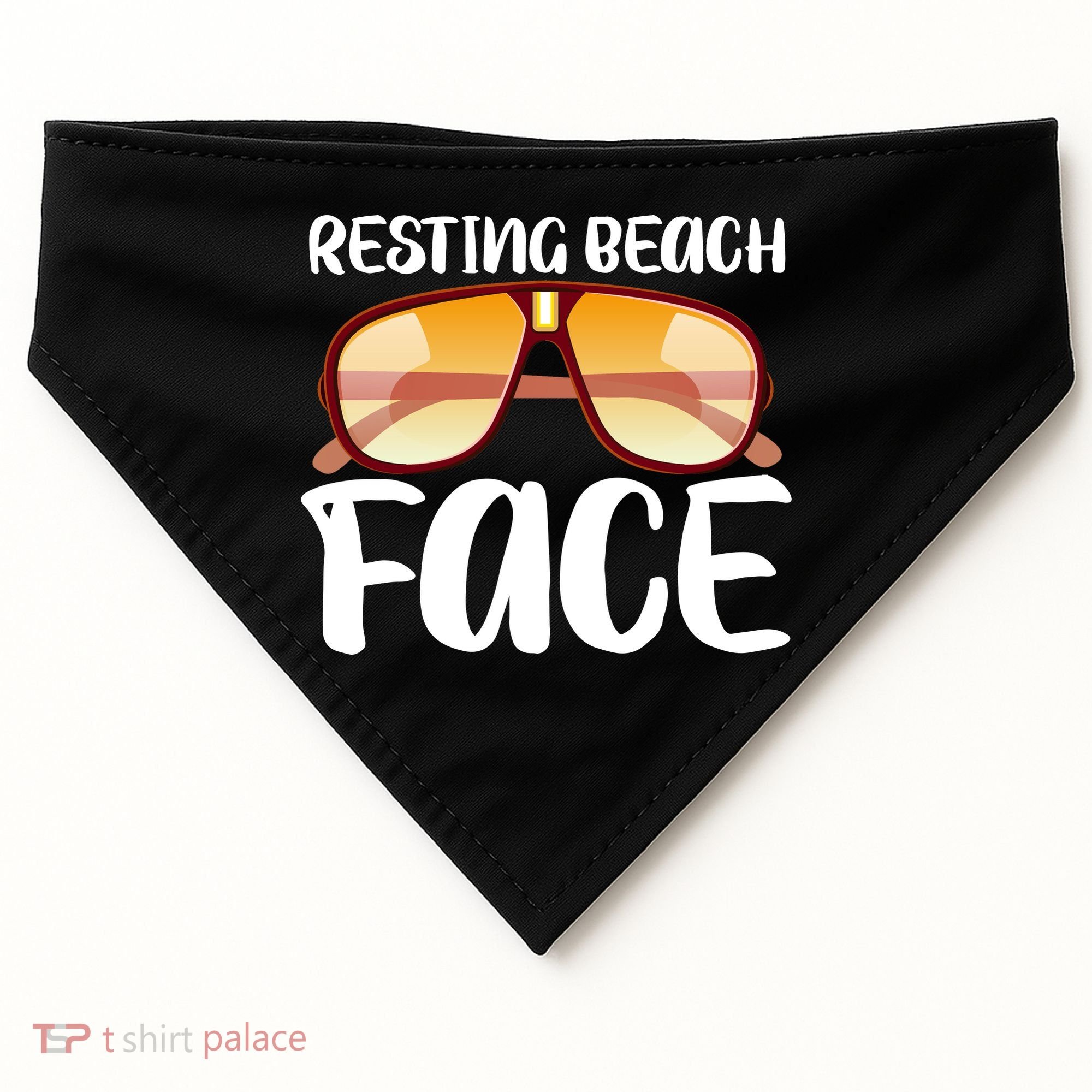Resting Beach Face Summer Shades USA-Made Doggie Bandana