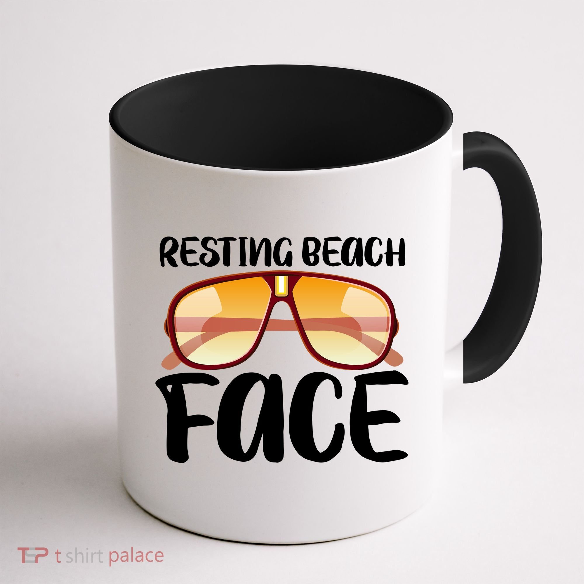 Resting Beach Face Summer Shades Coffee Mug