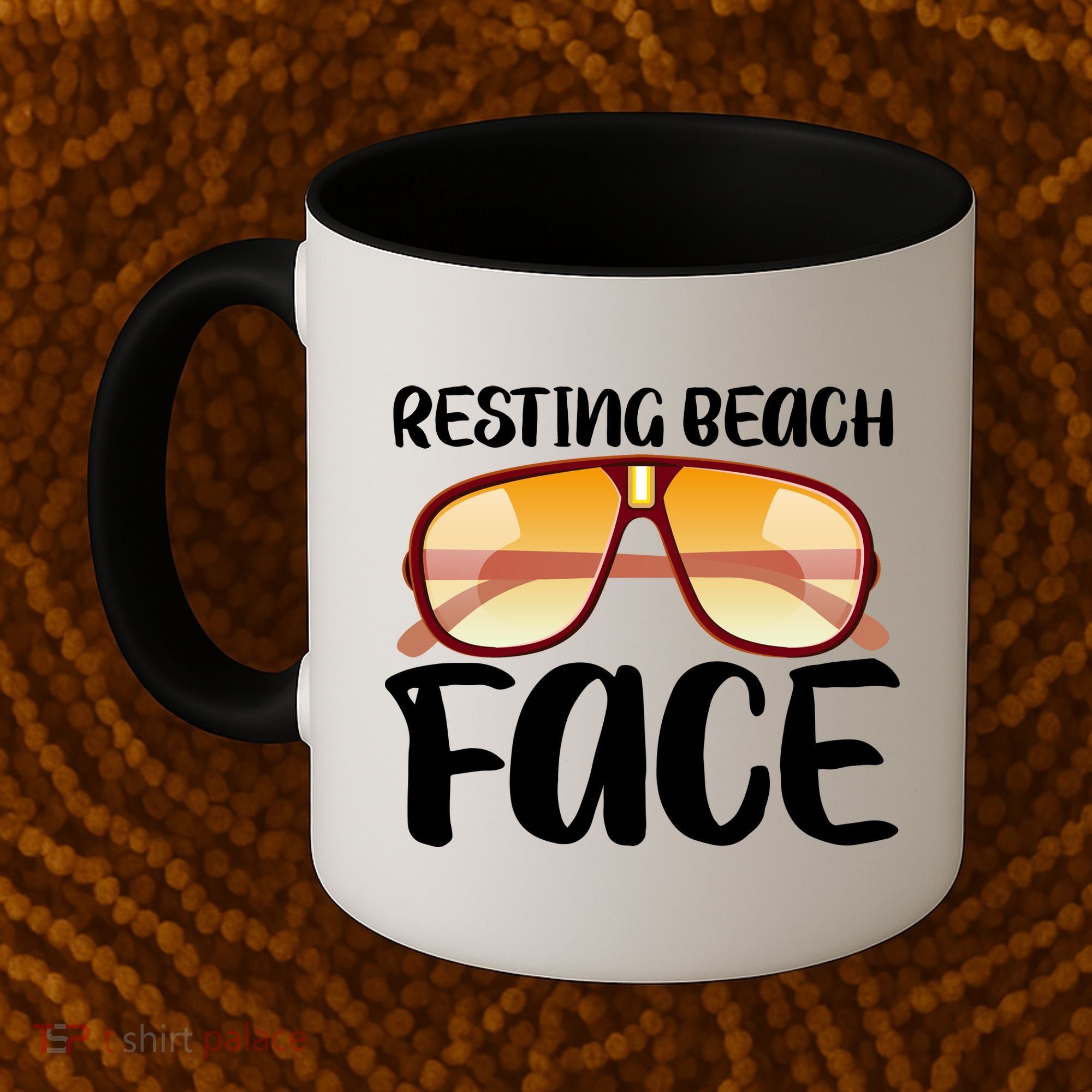 Resting Beach Face Summer Shades Coffee Mug