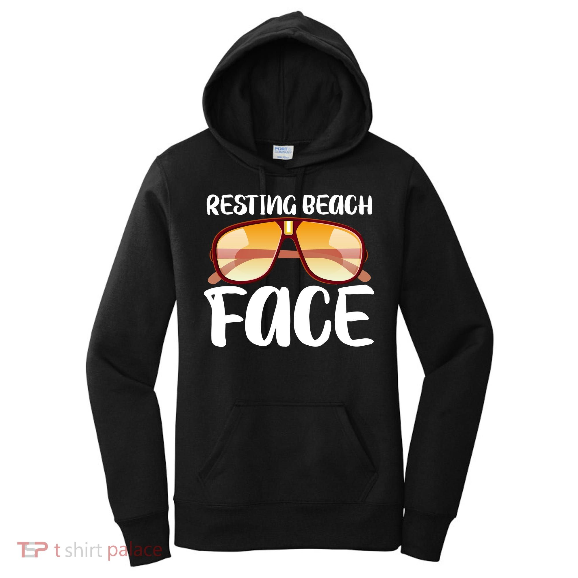 Resting Beach Face Summer Shades Women's Hoodie