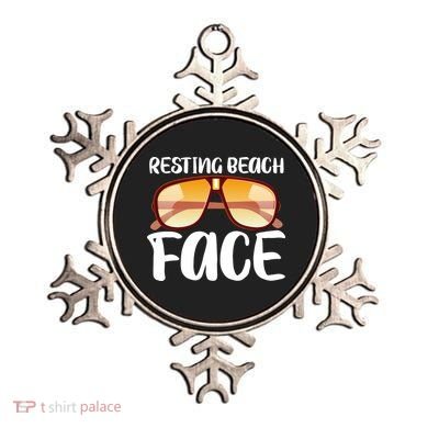 Resting Beach Face Summer Shades Ornament