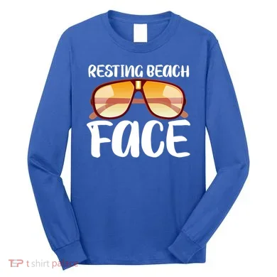 Resting Beach Face Summer Shades Long Sleeve Shirt