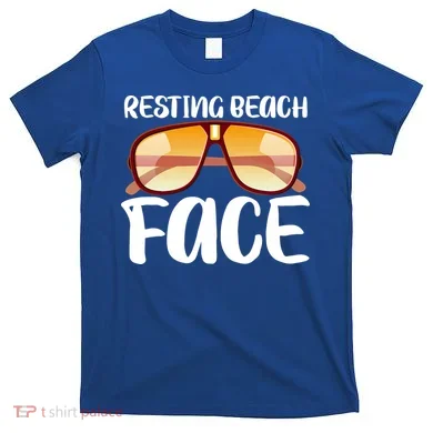 Resting Beach Face Summer Shades T-Shirt
