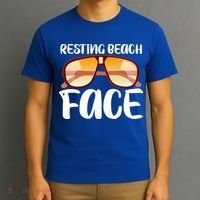 Resting Beach Face Summer Shades T-Shirt thumb 3