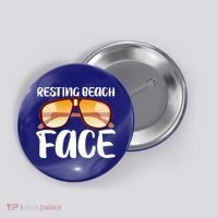 Resting Beach Face Summer Shades Button thumb 0