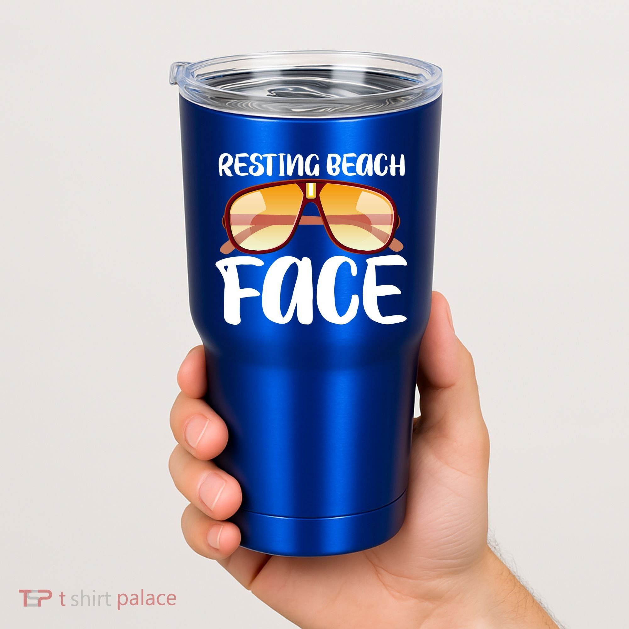 Resting Beach Face Summer Shades Tumbler