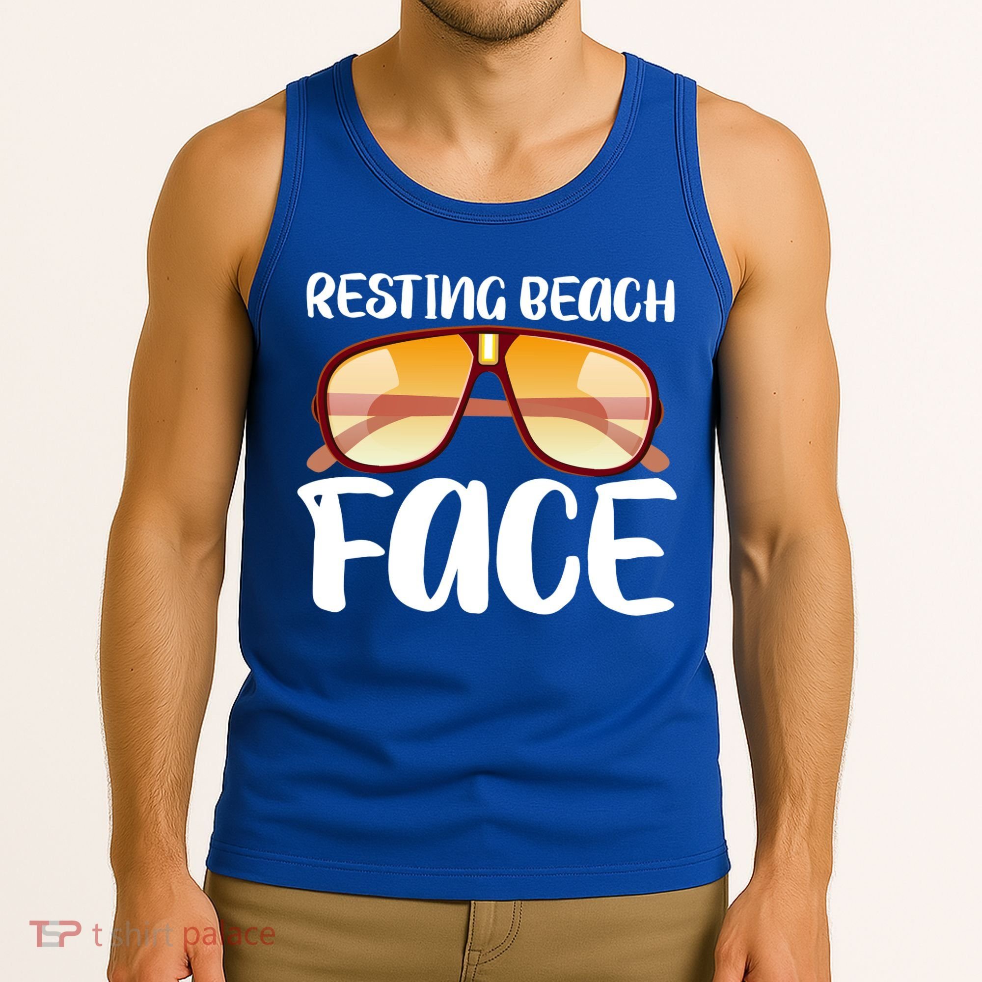 Resting Beach Face Summer Shades Tank Top