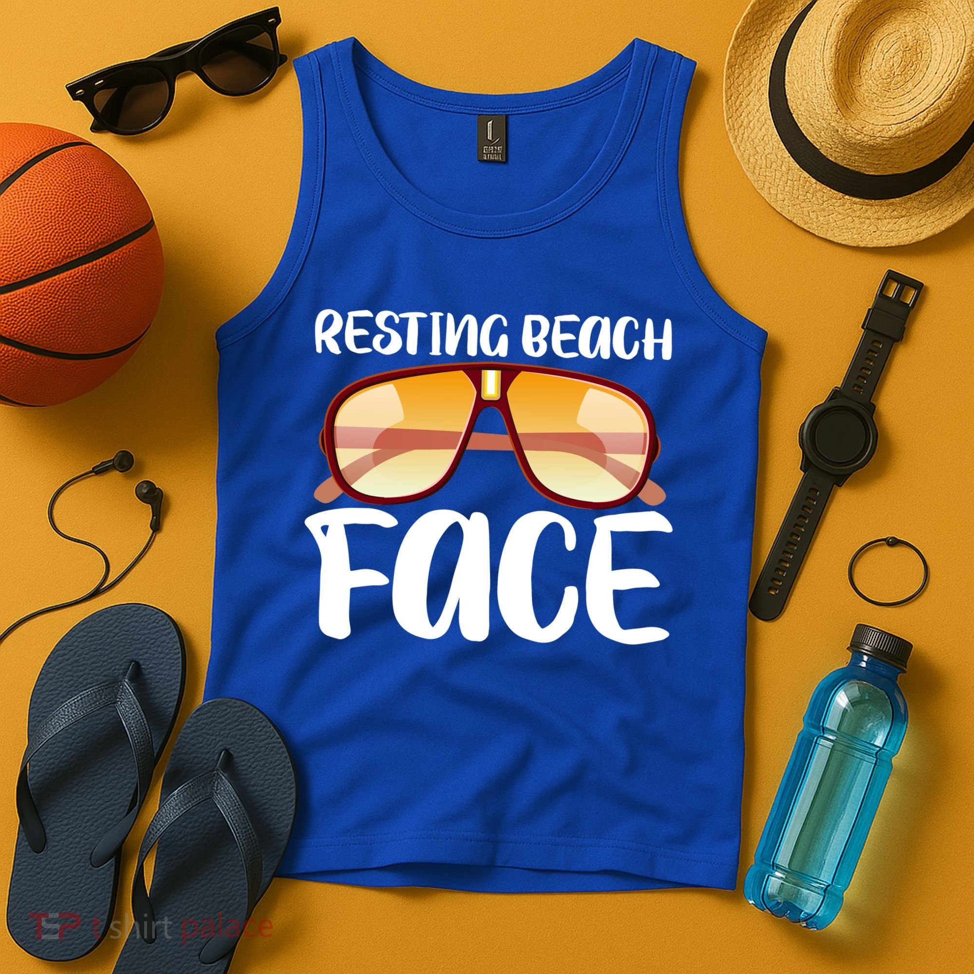 Resting Beach Face Summer Shades Tank Top