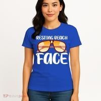 Resting Beach Face Summer Shades Women's T-Shirt thumb 4