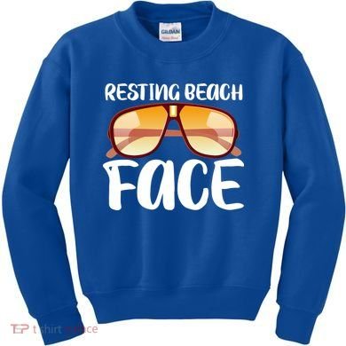 Resting Beach Face Summer Shades Kids Sweatshirt