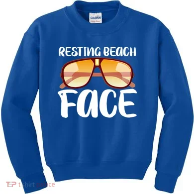Resting Beach Face Summer Shades Kids Sweatshirt