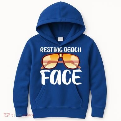 Resting Beach Face Summer Shades Kids Hoodie