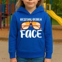 Resting Beach Face Summer Shades Kids Hoodie thumb 3