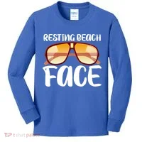 Resting Beach Face Summer Shades Kids Long Sleeve Shirt thumb 0