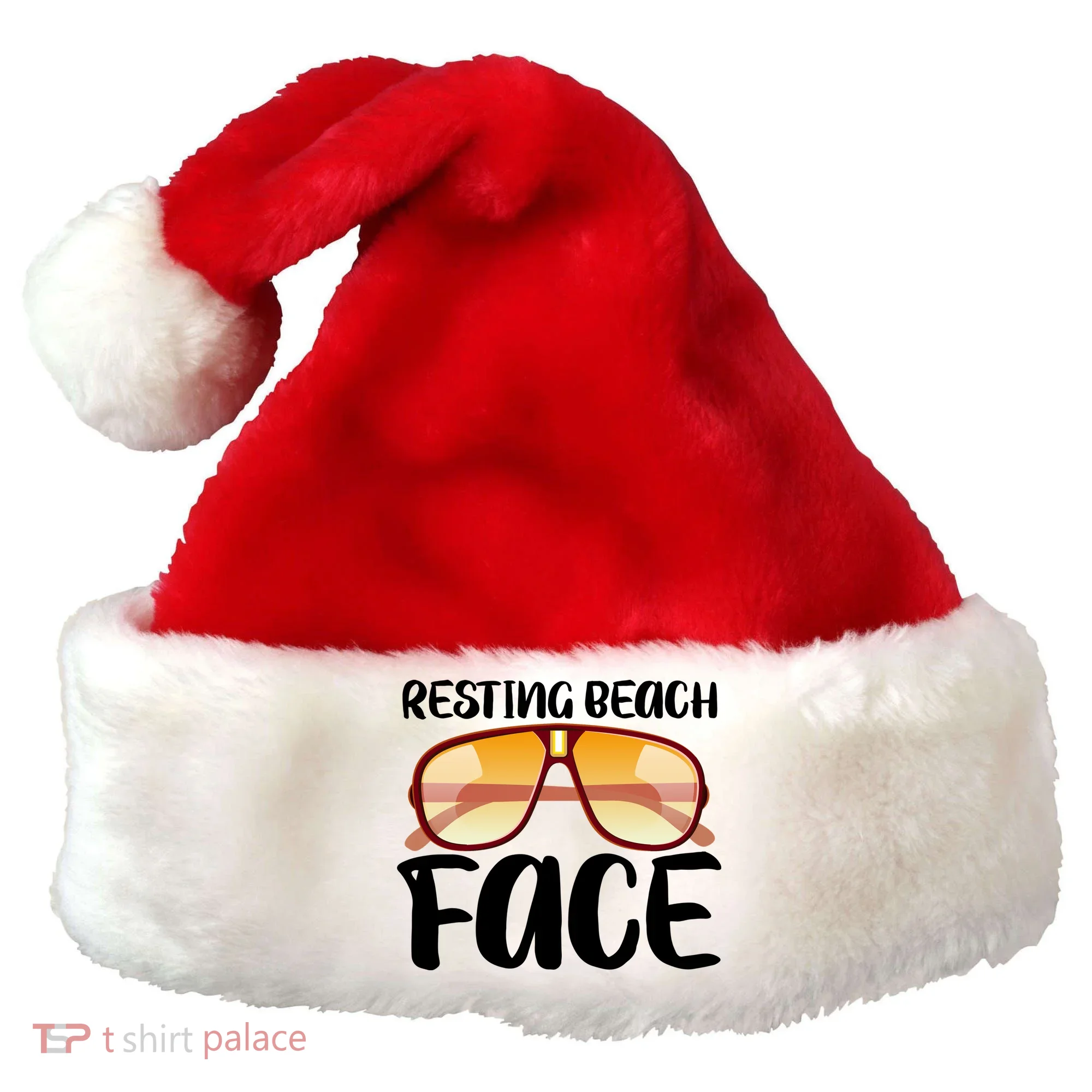 Resting Beach Face Summer Shades Santa Hat