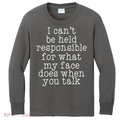 Resting B*tch Face Kids Long Sleeve Shirt