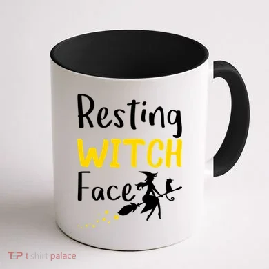 Resting Witch Face Coffee Mug back