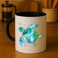 Restore Earth Sea Turtle Art Save The Planet Coffee Mug thumb 4