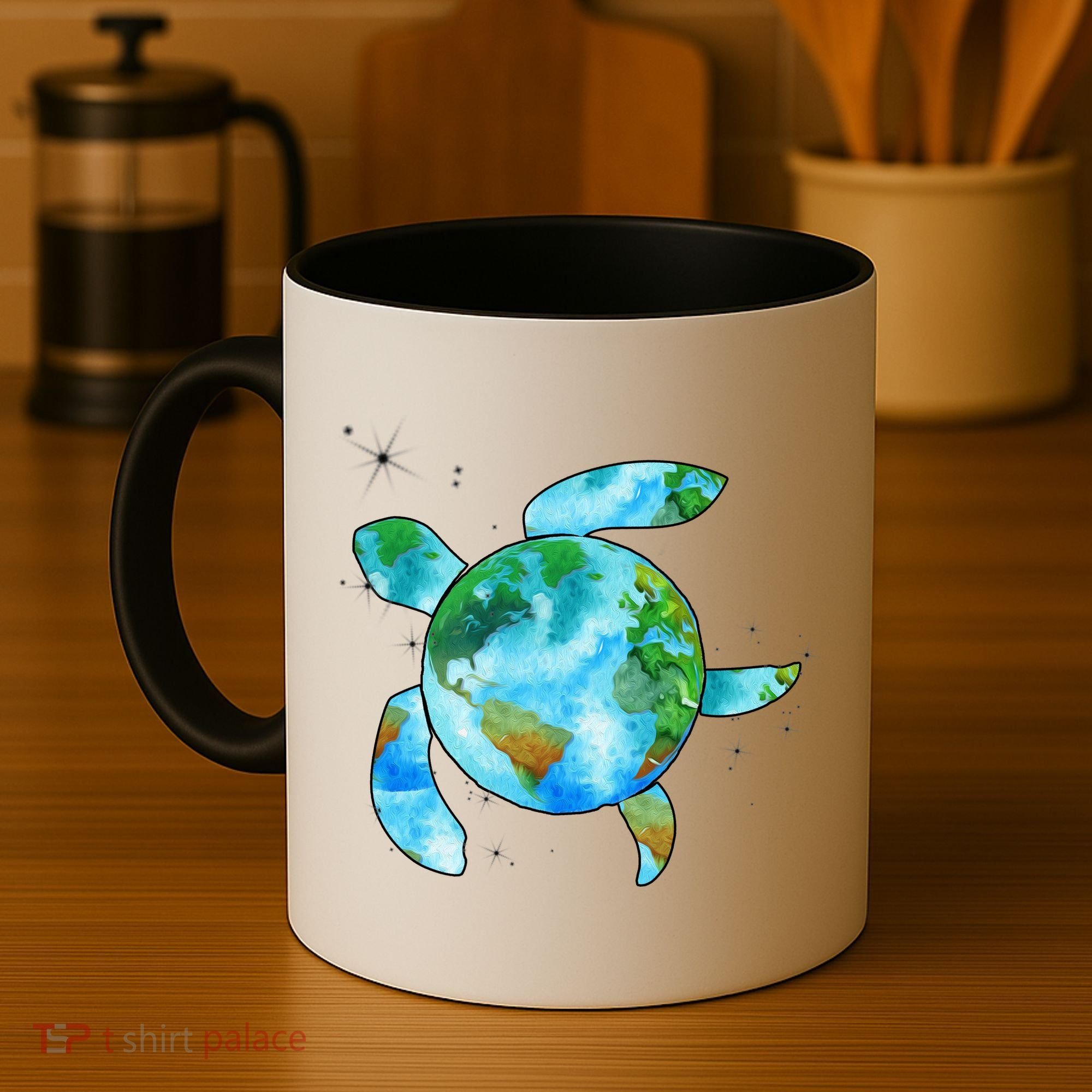 Restore Earth Sea Turtle Art Save The Planet Coffee Mug