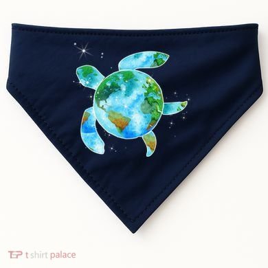 Restore Earth Sea Turtle Art Save The Planet USA-Made Doggie Bandana