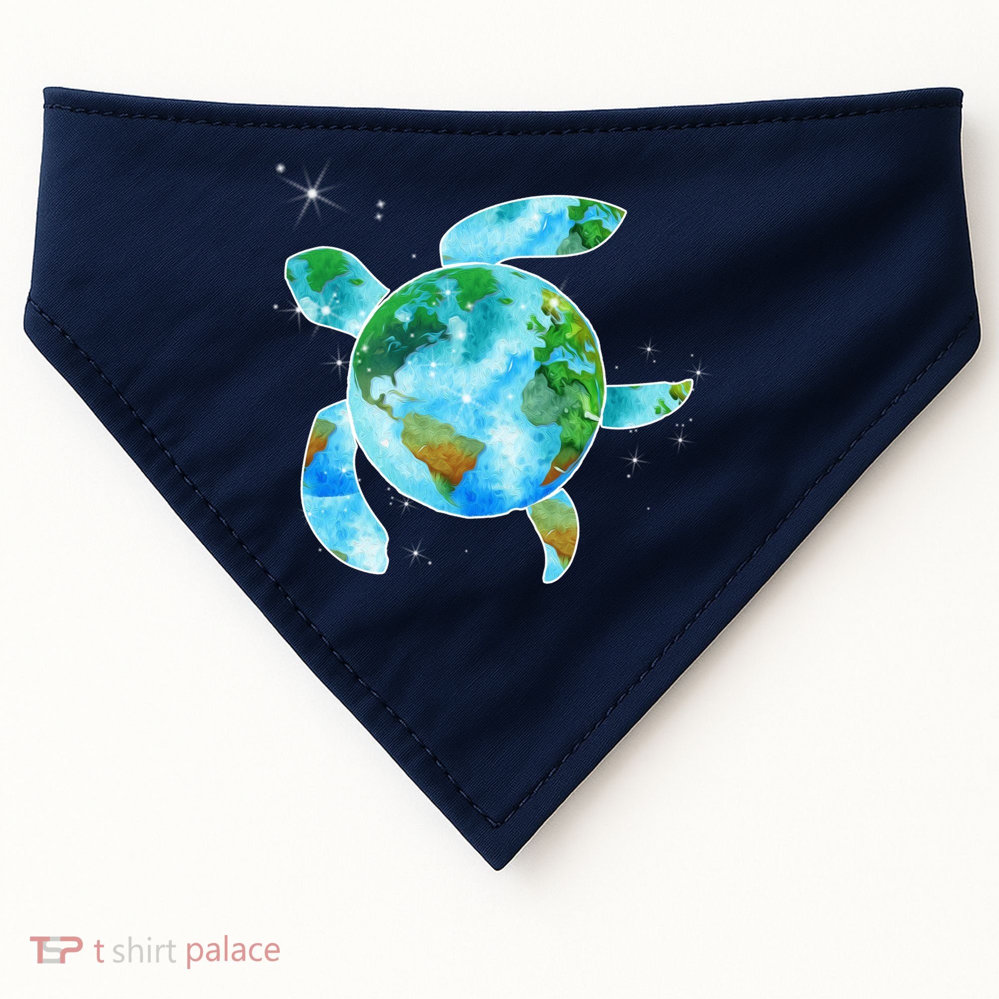 Restore Earth Sea Turtle Art Save The Planet USA-Made Doggie Bandana