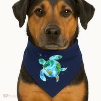 Restore Earth Sea Turtle Art Save The Planet USA-Made Doggie Bandana thumb 1