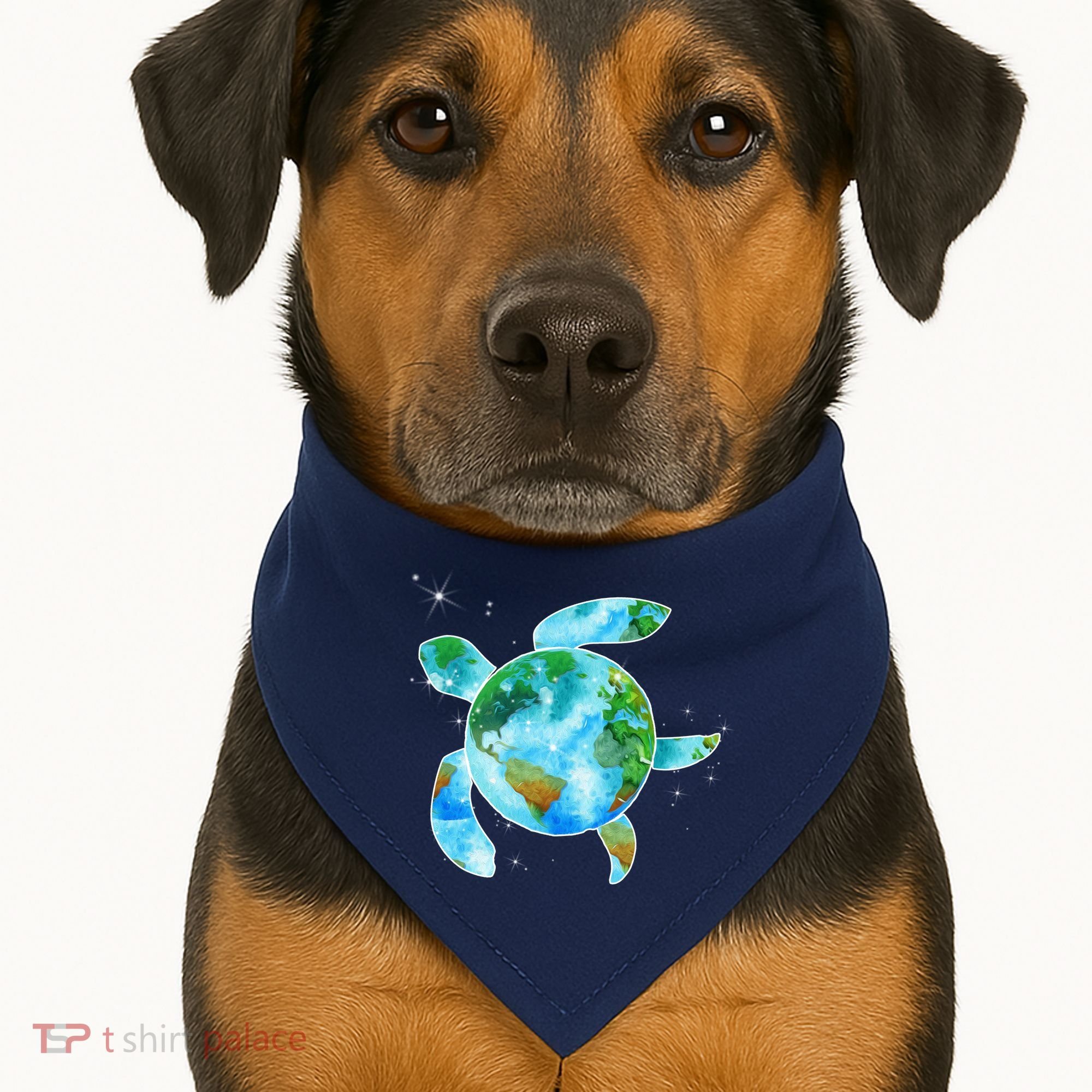 Restore Earth Sea Turtle Art Save The Planet USA-Made Doggie Bandana